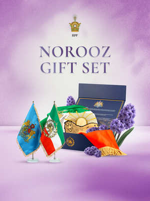 Norooz Gift Set - Lion and Sun Flags along with Blue Standard of Shahanshah