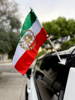 Car Window Edition - Lion & Sun Flag of Iran - Pair of 2