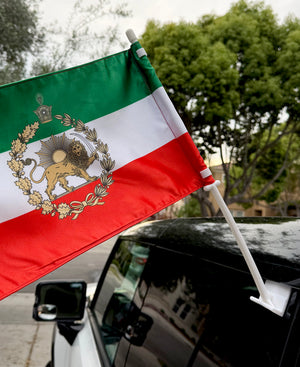 Car Window Edition - Lion & Sun Flag of Iran - Pair of 2
